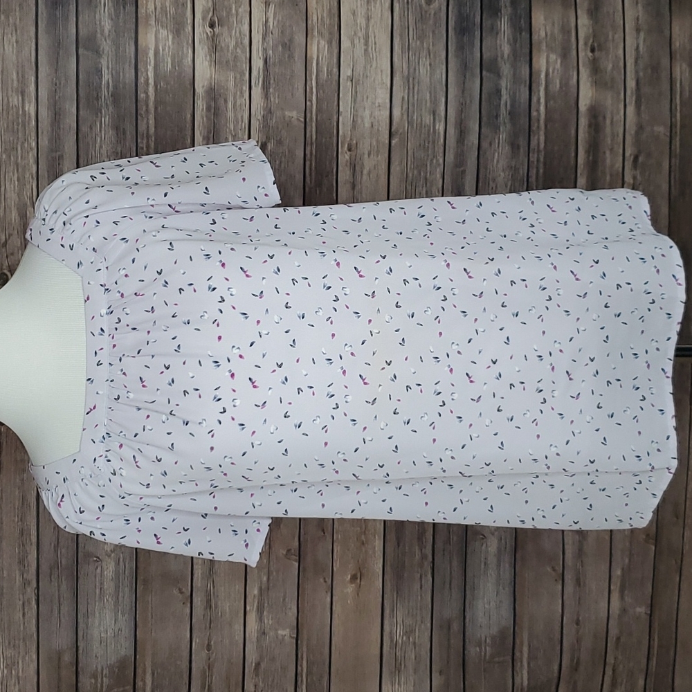Croft & Barrow, XS, Light purple, pleated, square neck blouse